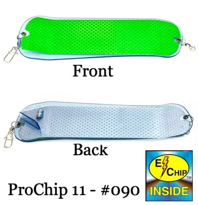 PRO-TROLL ProChip 11" #090 ESCAMA DE PESCADO VERDE UV - Juego de 6 intermitentes Foto 1 de 4