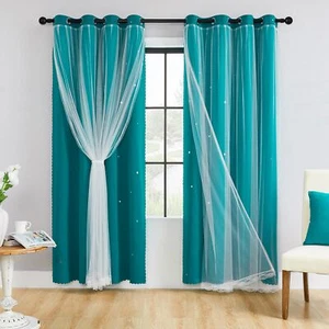 XiDi Black Out Curtains for Girls Bedroom Decor Unicorn Curtains for Kids Roo... - Picture 1 of 8