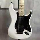 White 6 String ST Electric Guitar HH Pickup Solid Body Maple Fretboard Fast Ship