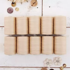 100% Cotton Thread Set | 10 Natural Spools | 1000M (1100 Yards) Quilting Sewing - Picture 1 of 7