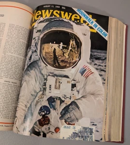 Newsweek Bound Magazine Summer 1969 - Moon Landing / Namath / Hippie / 60s Ads - Picture 1 of 24