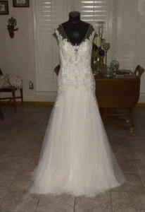 Casablanca 2305 Madrona Bridal Gown Wedding Dress Size 10 Iv / Champagne - Picture 1 of 15