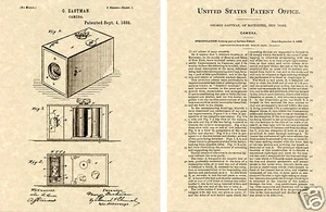 Eastman Camera US Patent Art Print READY TO FRAME!!!! George 1887 1st Box First - Picture 1 of 1