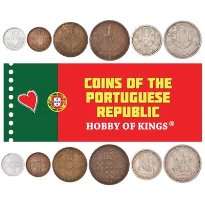 Portugal 6 Coin Set 10 20 50 Centavos 1 2.50 5 Escudos | 1969 - 1979 - Image 1 of 2