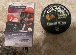 PATRICK KANE CHICAGO BLACKHAWKS Autograph Signed Warmup Puck JSA COA #2 - Picture 1 of 2