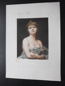 gravure: de rené Piot...portrait de femme..le printemps - Picture 1 of 10