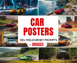 100+ Car Posters Midjourney Prompts | Printable Personalized Car Poster Designs - Zdjęcie 1 z 9