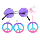 Complete Your Look with this Peace Symbol Earrings and Necklace Set - 4pcs