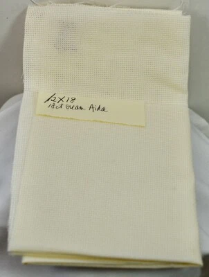 Cream 18 count Aida fabric cross stitch  12" x 18" - Image 1 of 2
