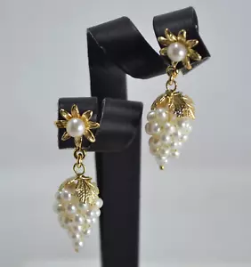 ORECCHINI ARGENTO 925 DORATO GRAPPOLI CON PERLE DI FIUME AGHT 0908 - Foto 1 di 3