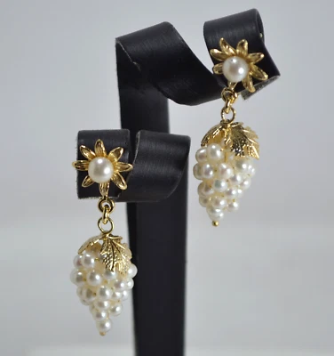 ORECCHINI  ARGENTO 925 DORATO GRAPPOLI  CON  PERLE DI FIUME           AGHT 0908 - Immagine 1 di 3