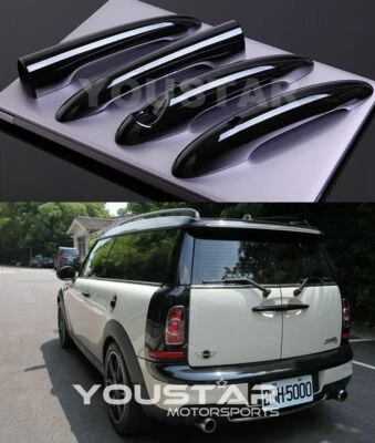 4x Cubiertas de manija de puerta NEGRO BRILLANTE entrada sin llave MINI Cooper R55 CLUBMAN STOCK EE. UU. Foto 1 de 4
