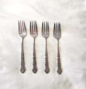 International Lyon Americana Edelstahl Menge 4 Salatgabeln 6,75" Satin Besteck - Bild 1 von 4