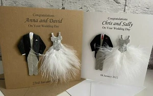 Personalised Wedding Card Bride & Groom Congratulations Newlyweds Couple Mr Mrs - Picture 1 of 11