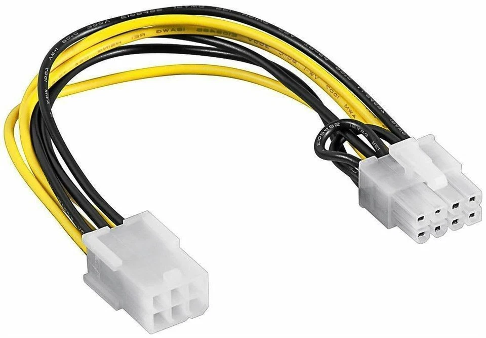 PCI Express Grafikkarten Stromdapter 6 PIN > 8 PIN 6 polig 8 polig PCI Ex 0,2 m  - Bild 1 von 1