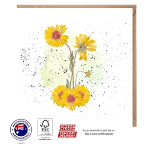 Gaillardia Flower Greeting Card - Australian Designs The Floral set - Picture 1 of 3