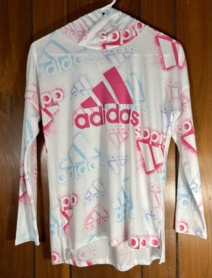 Adidas Girls Multi Colored Hooded T-shirt Size 14 Youth NWT - Image 1 of 4