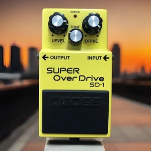 Boss SD-1 Super OverDrive Guitar Effects Pedal Yellow Made in Malaysia 9-volt - Picture 1 of 14