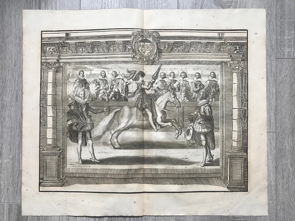 Pluvinel - Crispijn de Passe II (1597-1670) - Kupferstich Reitsport 1668 Fig. 42 - Bild 1 von 4