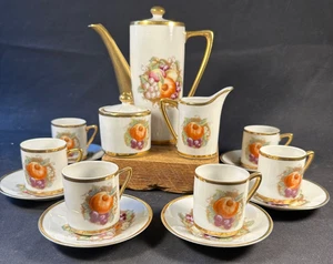 ANDREA BY SADEK Fruit Design Demitasse: Caffettiera, Zuccheriera/Crema 6 Tazze/Piattini - Foto 1 di 13