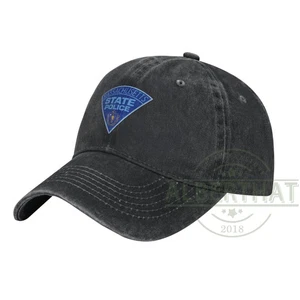 Massachusetts State Police Unisex Denim Hat Adjustable Baseball Cap - Picture 1 of 8