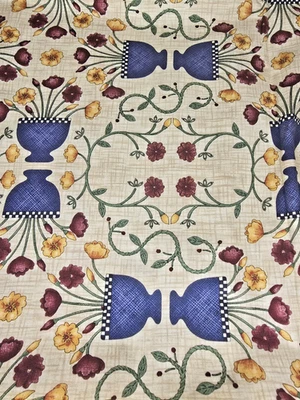 Material de tela de acolchado Debbie Mumm 2 yardas x 44" de ancho algodón floral Foto 1 de 4