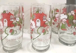 Vintage STRAWBERRY SHORTCAKE Glass Tumbler (s) LOT OF 6 American Greetings 1980 - Picture 1 of 16