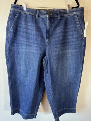 Pantalones de mezclilla elásticos cortos anchos cintura alta talla 20WP Talbots talla grande nuevos con etiquetas Foto 1 de 4
