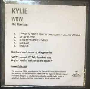 Kylie - Wow (The Remixes) X Rare Promo CD Single - Picture 1 of 3