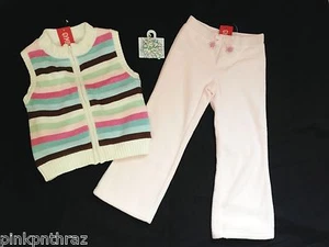 Gymboree Winter Ballerina Sweater Vest Fleece Pants Set 4 4T 5 5T Girls Pink LOT - Picture 1 of 4