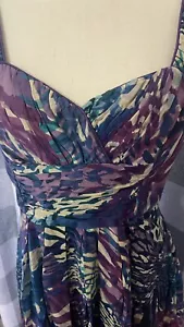Donna Ricco Women’s Purple Embellished Waist Halter Dress Size 12P - Picture 1 of 3