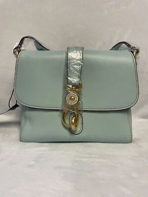 Dooney & Bourke 小号 Ashley 邮差包淡蓝色柔软佛罗伦萨皮革全新带标签 — 第 1/4 张图片