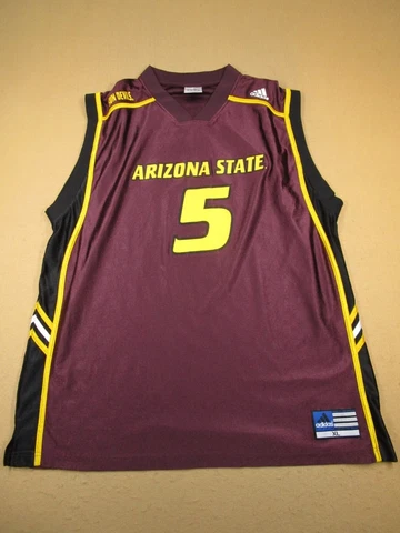 VTG Arizona State Basketball Jersey Men Extra Large Maroon Adidas Sun Devils #5 Cover
