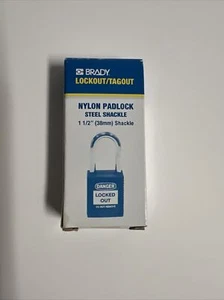 Brady Lockout/Tagout Nylon Padlock Steel Shackle, 1 1/2” (1.5”) Red - Picture 1 of 2