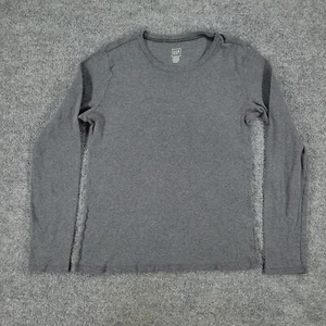GAP Shirt Women's Large Gray Favorite Crew Neck Long Sleeve Top Stretch Pullover - Picture 1 of 9