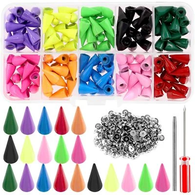 Kit de picos de cuero cono con herramientas de instalación tornillo de metal remaches bala... Foto 1 de 4