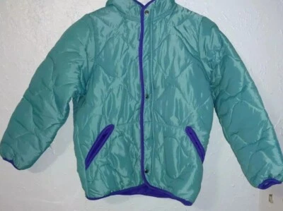 Chaqueta acolchada acolchada acolchada para niñas talla 10/12 bomberos operación cálido verde azulado púrpura Foto 1 de 4