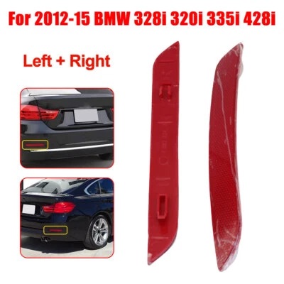 Pair Rear Reflector Bumper For 2012-2015 BMW 328i 328d 320i xDrive 14-15 428i - Image 1 of 4