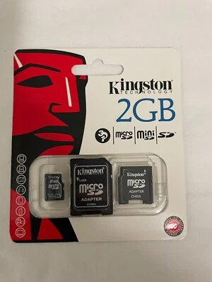 Kingston SDC/2GN-2ADP microSD Memory Card with 2 Adapters SEALED- e501 - Image 1 of 2