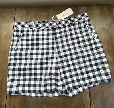 Pantalones cortos de golf Lady Hagen para mujer talla 16 azul blanco a cuadros rosa lunares Foto 1 de 4