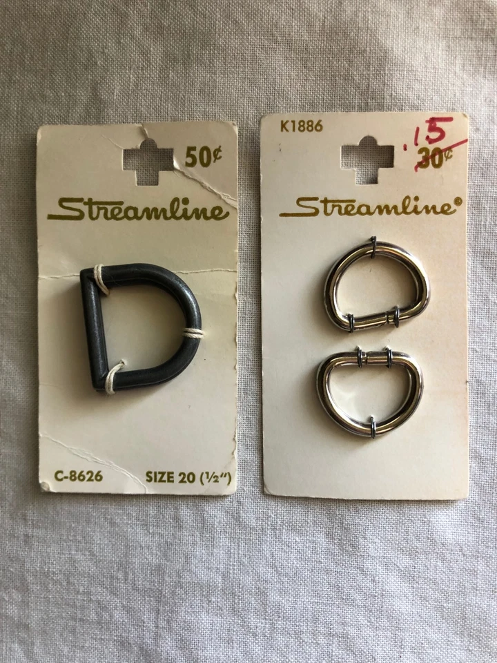 Juego de 2 anillos en D nuevos de 1/2" de ancho para costura y manualidades de Streamline - Elige color Foto 1 de 1