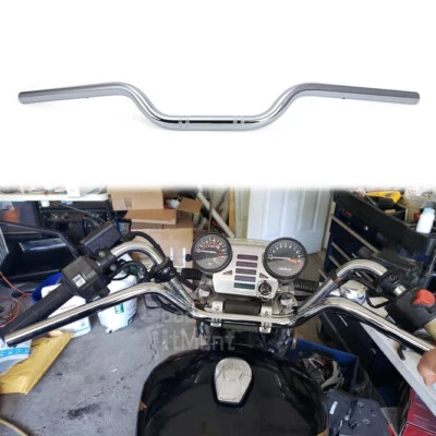Manillar Moto 7/8" 22mm Manillar Estilo MX Cromo Para Honda CB550 CB900 Foto 1 de 4