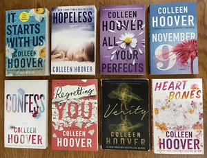 Lot 8 Colleen Hoover PB Books Starts With Us Hopeless Nov 9 Confess Heart Bones - Picture 1 of 1