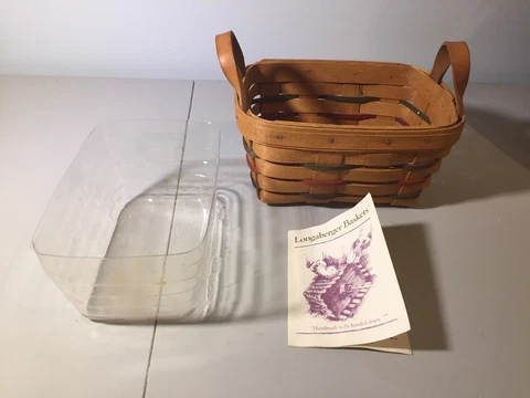Longaberger Woven Traditions Tea Basket With Liner Cover