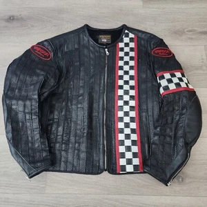Vanson Leathers Strip Motorcycle Jacket Black Size 2XL - Picture 1 of 13