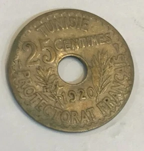 1920 French Tunisia 25 Centimes - Picture 1 of 2