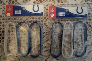 Indianapolis Colts Rubber Wrist Band 2 Sets 3 Bracelets Stretchable One Size - Picture 1 of 7