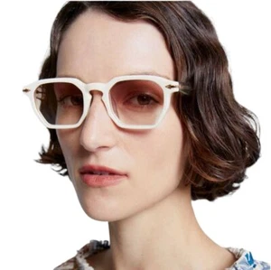 Karen Walker Trillion Sunglasses |Beige Acetate/Brown Graduate Lenses, Geometric - Picture 1 of 12