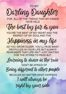 NEW To My Darling Daughter Inspirational Loving A5 Card Birthday Stunning Verses - Bild 1 von 4
