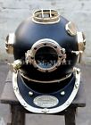 Solid Steel & Brass Us Navy Vintage V Sign Black Dive Decor Helmet